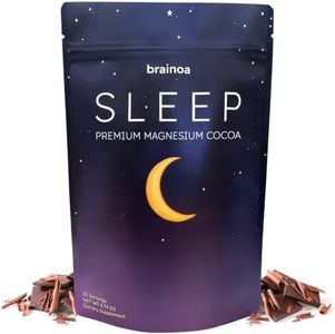 Brainoa Sleep Cocoa for Chocolate Lovers – With Magnesium Glycinate, Ashwagandha, Reishi Mushroom & L-Theanine – Bedtime Sleep Aid Drink for Adults – No Melatonin, Added Sugar, or Artificial Flavors