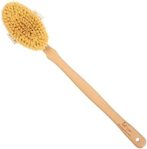 Eco Bath London Natural Hard Sisal Body Brush with Detachable Handle - Firm Dry Brushing Body Brush for Exfoliation, Cellulite Treatment, and Lymphatic Improvement