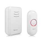 Byron DBY-22311 Wireless Portable Doorbell Set, 150 m Range, 16 Melodies , White