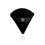 PAC Pocket Puff (1 Pc) | Beauty Blender Makeup Puff (Medium) | Cotton Air Cushion Triangle Powder Puff for Women | Soft Foundation Sponge with Strap | Beauty Tools for Dry & Wet Use - Black