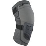 IXS Trigger Flow Zip Breathable Moisture- Knee pads (Grey, Large)- Knee Compression Sleeve Support for Men & Women, Wicking Padded Protective Knee Guards, Youth Knee Pads, Knee Protective Gear