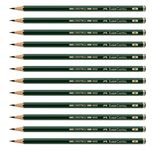 Faber-Castell pencils, Castell 9000 graphite pencils, 8B Pre-sharpened Black lead pencils for sketch, shading, drawing, artist - box of 12 (8B)