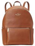 Kate Spade New York Women's Leila Pebbled Leather Large Dome Backpack Bag, Warm Gingerbread, Warm Gingerbread, Classic