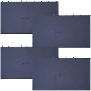 Sunnydaze 125 x 77 Inch Polyester 4-Piece Gazebo Sidewall Set - Gazebo Curtains Only - Provides Shade and Privacy - Navy