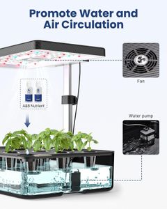 iDOO Hydroponics Growing System – 12 Pod Indoor Garden Kit