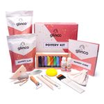 Ultimate Air Dried Clay Pottery Kit for Beginners Craft Kit Includes : Air Dried Clay .Tools, Paints, Brushes, Instructions by Glinco