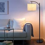 Depuley Floor Lamp, Standing Lamp with Hanging Lamp Shade, Industrial Arc Reading Lamp is Perfect for Bedroom, Living Room, Office, Study Room, Included 8W 3000K Eye-Care LED Bulb