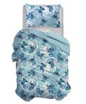 Stitch Single Duvet Cover Set, Cotton, Blue, 155 x 200 cm, Pillowcase 50 x 80 cm, Disney, 100% Cotton, Official Product