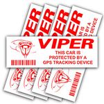 5 x VIPER GPS Tracking Device-CAR Alarm Security Stickers-Red onto White-Tracker Warning,Tracker,Sign,GPS,Protection,Security,Secure,Protect,Notice