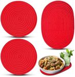 3Pcs Red Trivets for Hot Dishes Decorative - Trivets for Hot Pots and Pans Hot Pot Holder Hot Plate Mat - Red Hot Pads for Kitchen Pot Holders Heat Resistant Hot Pads for Countertops Hot Pan Holder