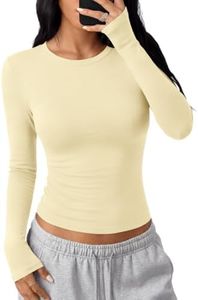 Trendy Queen Cotton Long Sleeve Shirts for Women Cream Large