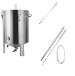 Fermtech 30L 6 Gallon Conical Fermenter | Bottle Filler | Mash Paddle| 304 Stainless Steel Fermentation Tank for Homebrew Carboy. Wine Beer Kombucha Carboy Wine Making