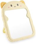 TBWHL Cute Desk Mirror Cartoon Cat Mirror for Desk, Desktop Mirror with Stand for Girls, Kids, Hanging Mirror for Bedroom, Bathroom