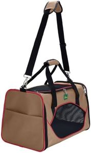 HUNTER KANSAS Tragetasche für Hunde und Katzen, zusammenfaltbar, 50 x 30 x 30 cm, beige/rot