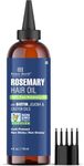 Botanic Hearth Rosemary Oil | 100% Pure, With Biotin, Jojoba & Castor Oils | Cold Pressed, Non Greasy, Non Sticky | Hair Oil | For Hair & Scalp Care | 4 Fl Oz