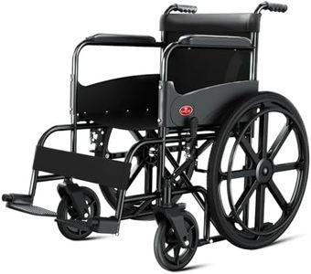 Easycare Foldable Wheelchair for Old People and Patient, Suitable for Indoor & Travel-Friendly with Adjustable & Comfort Seat Belt with Footrests, Wheel Chair for Toilet