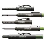 TRACER Deep Hole Construction Pencil with 6X Replacement Lead Pack and accompanying Site Holsters All-in-one Marking Kit