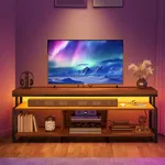 YITAHOME TV Stands for Living Room, Entertainment Center with Storage,TV Stand for 70/65 inch TV, LED TV Stand with Power Outlets, Industrial TV Console Cabinet, Retro Brown