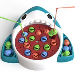 Doloowee Magnetic Fishing Game for Kids, 3 4 5 Years Old Boys Girls Educational Toys Toddler Toys Musical Fishing Toy with 3 Fish Rod & 20 fishes Birthday Gift for Kids 3-5 Years Old