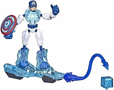 Avengers Marvel Bend and Flex Missions Captain America Ice Mission Figure, 6-Inch-Scale Bendable Toy with 2-in-1 Accessory, Ages 4 and Up