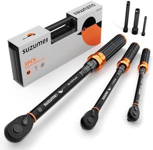 SUZUME 3PCS Torque Wrench Set 72 Teeth Dual-Direction Adjustable Torque Wrench Dual-Scales 1/4 & 3/8 & 1/2-Inch ±3% Accuracy Click Torque Wrenches for Bicycle, Motorcycle, Car,Maintenance