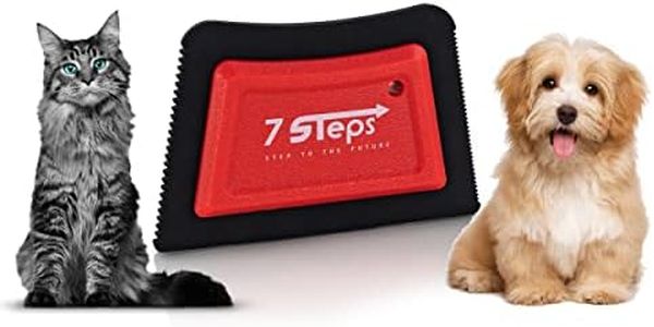 7 Steps - Mini Pet Hair Remover - Dog Hair Remover - Cat Hair Remover - Squeegee Car Carpet Car Seat Couch
