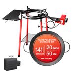 GRILL FORCE 20Inch Paella Pan Set,Paella Burner and Stand Set,Paella Pan and Burner Set,Paellera, Enameled Steel Paella Pan Paella Kit with Carry Bag,Built-In Ignitor Regulator Hose,14 Servings