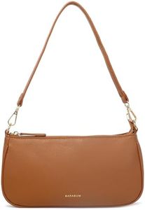 Barabum Retro Classic Clutch Shoulder Tote HandBag with Zipper Closure Purse for Women (8-Brown)