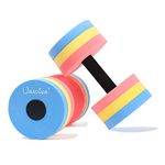 UNAOIWN Water Dumbbells Water Aerobics for Pool Fitness Exercise Lightweight Resistance Aquatic Dumbbell Pool Barbells for Swimming (Red-Yellow-Blue)