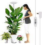 WaterRebirth 8 inch Grow Lights - Large Plant Light with 3 Timers, 10 Level Dimmable Brightness, Full Spectrum Lamp, Height Adjustable for Tall Plants