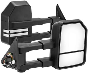 SAN HIMA Pair Towing Mirror Fits Patrol GU Y61 1997-2016- Extendable Manually Foldable Side Mirror 19CM Split View, Black