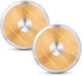 VercanMonth 2 Pcs Wood Competition Practice Discus Athletic Gear Club Discus Track and Field Discus for High School Boys Girls Training (1.5 kg)