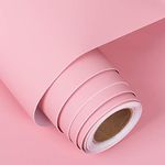 FunStick Solid Pink Wallpaper Pink Peel and Stick Wallpaper Matte Pink Contact Paper Self Adhesive Thick Removable Wall Paper Roll for Girls Bedroom Nursery Cabinets Kids Vanity Desk Drawers 30CM x 5M