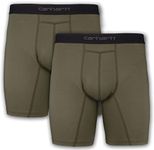 Carhartt Men's Cotton Polyester 2 Pack Boxer Brief, Burnt Olive, XX-Large