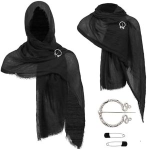 Post Apocalyptic Hooded Shawl Scarf Medieval Renaissance Cowl Cloak Cape Viking Wizard Costume Accessories for Men Women
