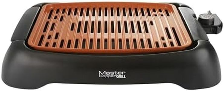 SG, Griglia Elettrica Antifumo Master, 1250 W, Griglia No Fumo Carne Pesce e Verdure Grigliate, Cucina Barbecue, Griglia Elettrica Rame
