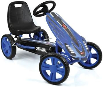 Hauck Speedster Pedal Go Kart with Adjustable Bucket Seat for Kids Ages 4 to 8, Blue