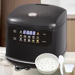 Mini Protable Smart Rice Cooker,2L,5 Cups Cooked/3 Cups Uncooked, 400W Non-Stick Rice Maker, 24 hours Timer Delay,10 Functions,Fast Cooker