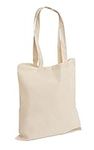 D&H CLOTHING UK Pack of 10 Premium Plain Natural Cotton Shopping Tote Bags Eco Friendly Shoppers Ideal For Printing And Decorating