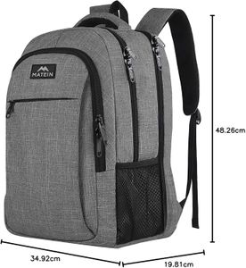 MATEIN 15.6" Travel Laptop Backpack – Grey