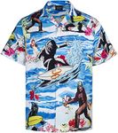 MIKENKO Funny Hawaiian Shirt Tropical Short Sleeve Summer Beach Button Down Beer Bigfoot Hawaiian Shirts for Men 3XL 4XL, Surfing, Small