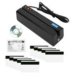 Writer Encoder Scanner,MSR605X Magnetic Strip Card Reader LED Indicator Magstripe Writer 3 Tracks Free Software to Install Card Reader Writer USB Swipe Encoder Magnetic Stripe Card