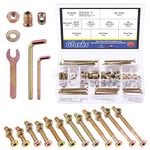 Glarks 138Pcs M6 Baby Bed Crib Screws Hardware Replacement Kit, M6x30/40/50/60/70/80MM Hex Socket Cap Screws with Nuts Washers and Tools for Chair Table Cabinets Furniture