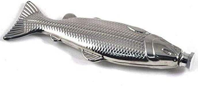 XuoAz Flasks-Men Stainless-Steel Fish-Shape Liquor-Flask with Funnel Set 4oz