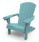 Keter Alpine Adirondack Resin Outdoor Furniture Patio Chairs with Cup Holder-Perfect for Beach, Pool, and Fire Pit Seating, Teal