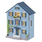 Kisoy Dollhouse Miniature with Furniture Kit, DIY 3D Wooden DIY House Kit with Dust Cover,Handmade Tiny House Toys for Teens Adults Gift (Molan House)