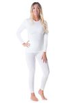 Rocky Thermal Underwear for Women (Long Johns Thermals Set) Shirt & Pants, Base Layer with Leggings/Bottoms Ski/Extreme Cold, Standard Weight (White - X-Small)