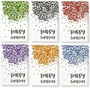 Best Paper Greetings 48 Pack Birthday Cards Bulk, 6 Assorted Confetti Designs with Envelopes, 4x6