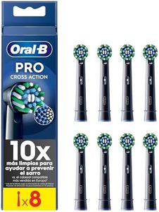 Oral-B Pro CrossAction Recambios para Cepillo de Dientes Eléctrico, Pack de 8 Cabezales, Negro - Originales