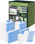 Vacuum Storage Bags, 25 Pack (5Jumbo 5Large 5Medium 5Small 5 Roll Up) Space Saver Bags with Electric Air Pump Storage Bags Vacuum Sealed for Clothing Blankets Comforters Travel Moving